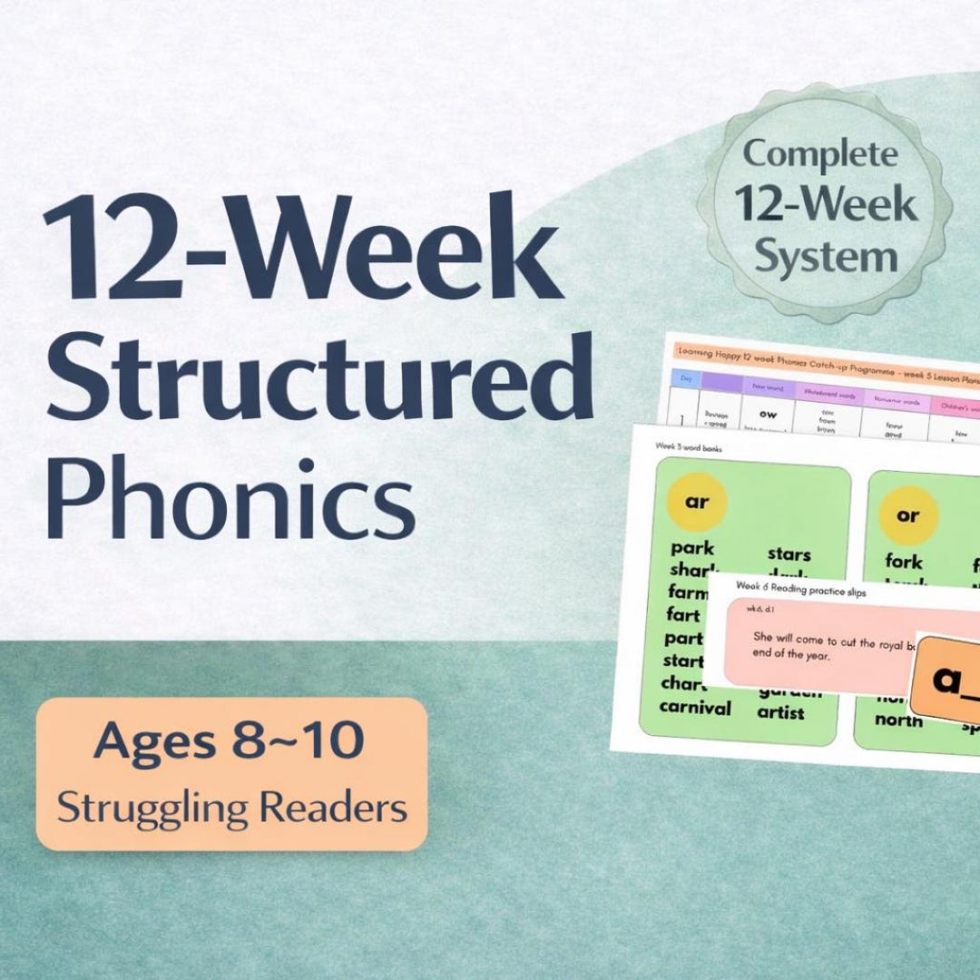 12-week Structured Phonics Curriculum for Ages 8-10 Struggling Readers