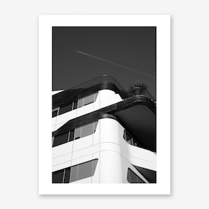 Curved Corners, Milan. Black and White Photography, Wall Decor, Travel Photography, Architecture, Milan, Landscape Photograph