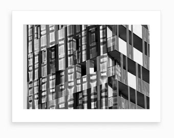 Light Reflecting 1, Milan. Black and White Photography, Wall Decor, Travel Photography, Architecture, Italy, Abstract, Landscape Photograph