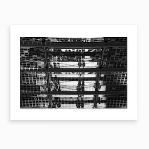 Two by Two, Milan. Black and White Photography, Wall Decor, Travel Photography, Architecture, Italy, Glass, Landscape Photograph