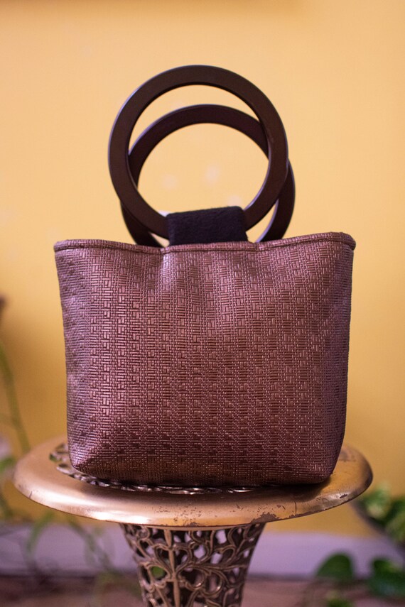 Woven Wooden Handle Handbags 2023 Summer New Wooden Handle Rattan