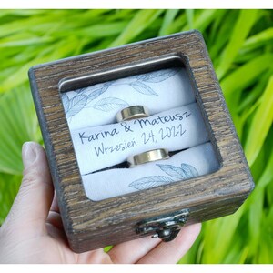 Hochzeitsbox, personalisierte Ringträgerbox mit Glasdeckel, Hochzeitsbox, Eheringbox, personalisierte Hochzeitsbox, Ringhalter (K2)