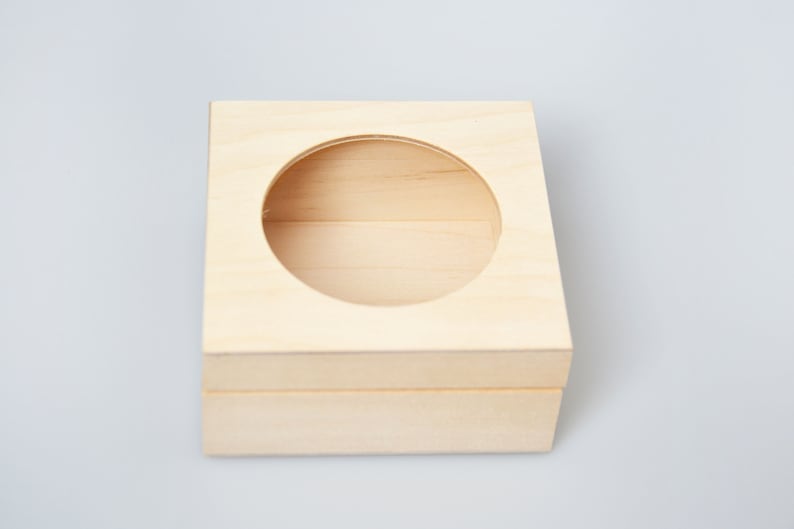 Unfinished Wooden Box With Glass Lid Wood Box Unfinished Etsy