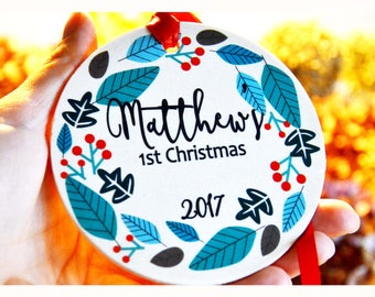 Baby's eerste kerst ornament gepersonaliseerde kerstboom ornament boom ornament, Babys kerstboom Ornament kerstcadeau (Ch2)