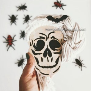 Halloween skull, skull , makrame skull, digital file dxf, svg, pdf Ready Cut Files, svg cut files for laser Halloween decor digital download