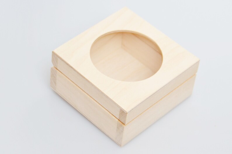 Unfinished Wooden Box With Glass Lid Wood Box Unfinished Etsy