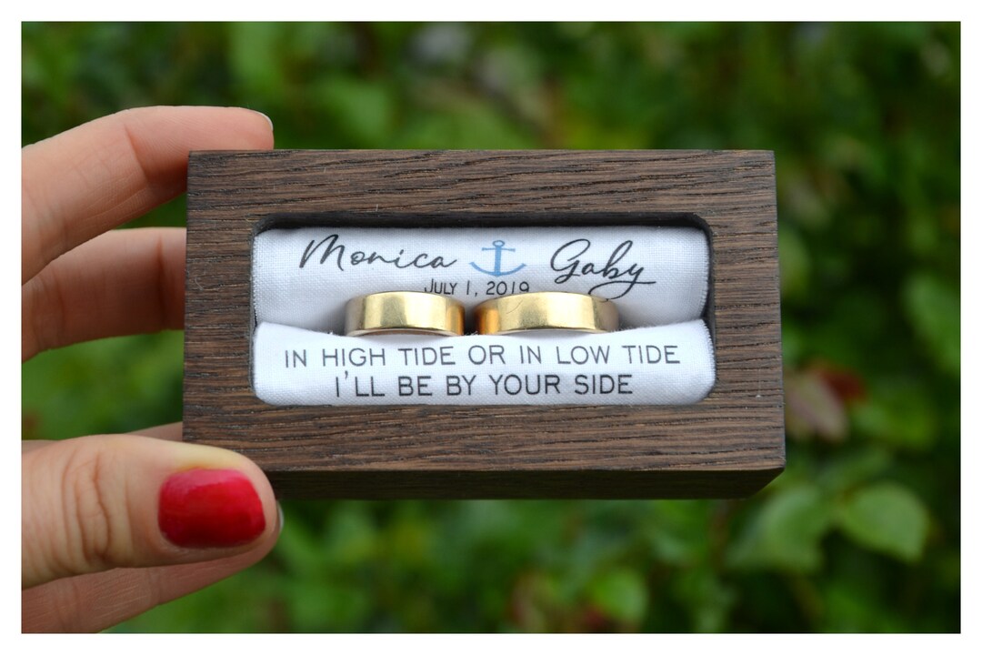 Personalized Ring Bearer Box wedding Box Nautical Wedding Etsy
