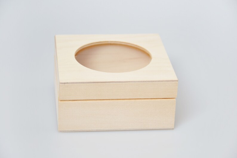 Unfinished Wooden Box With Glass Lid Wood Box Unfinished Etsy