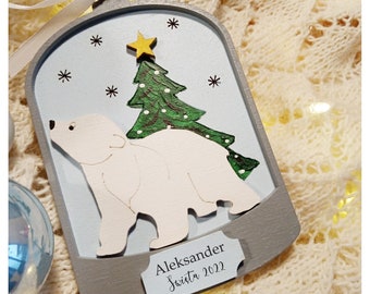 Baby's First Christmas ornament ,Personalized christmas tree ornament, tree ornament , Baby's christmas tree Ornament ,polar bear ornament