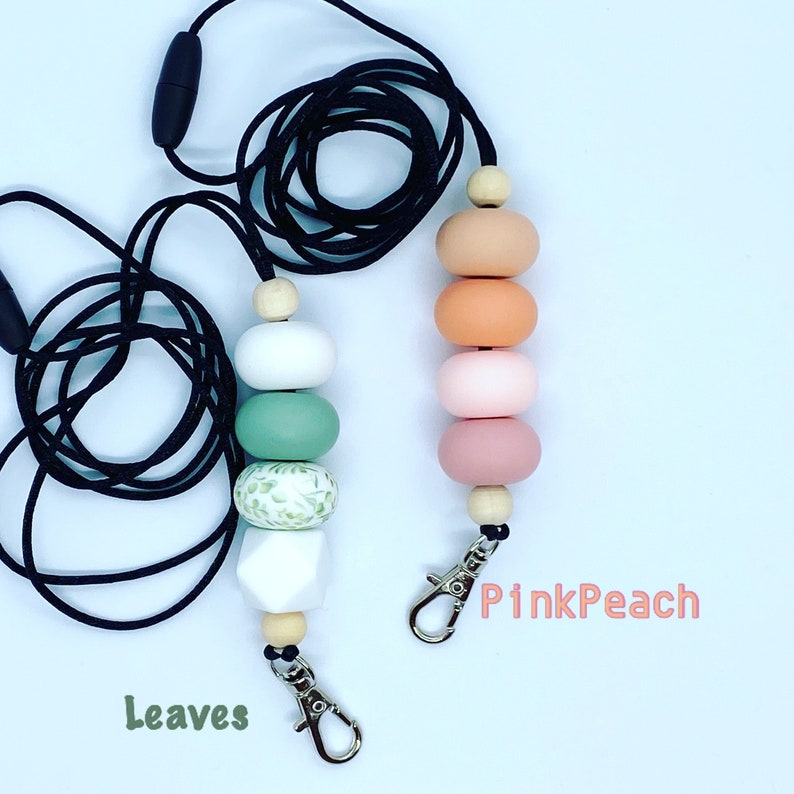 Personalised little name beaded lanyard Your choice of colours image 6