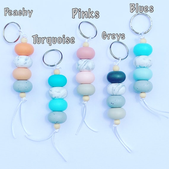 Silicone store bead keyrings