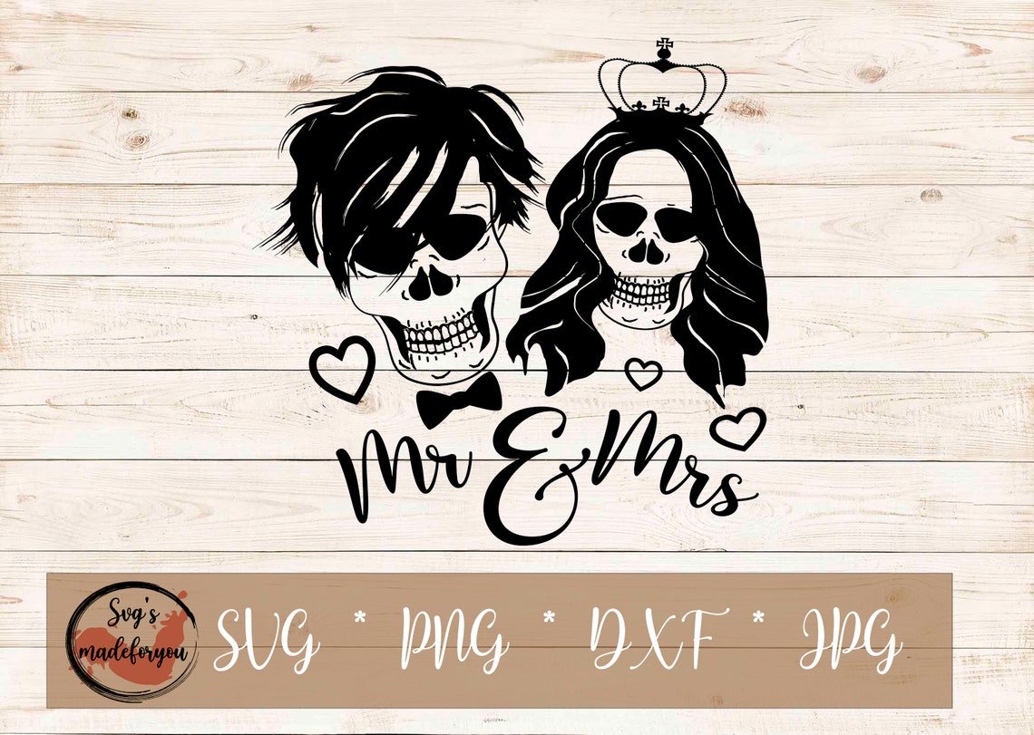 Download Halloween wedding SVG Mr and mrs monsters Skull ...