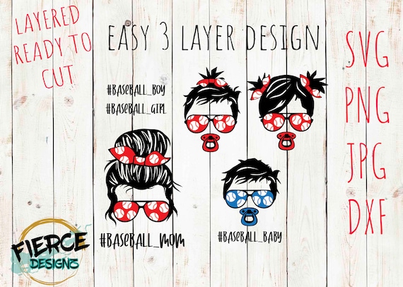 Download Baseball mom svg baseball baby svg Messy bun hair svg cut ...