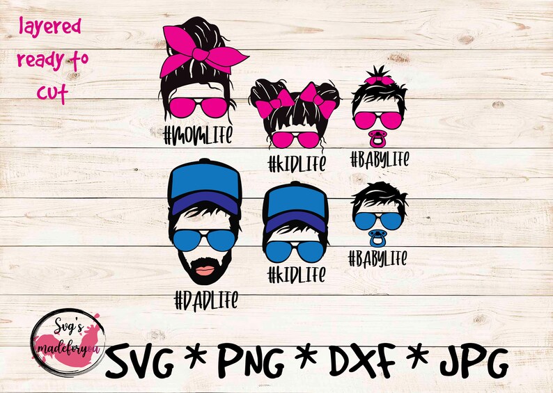 Download momlife dadlife kidlife babylife dad son svg Messy bun ...