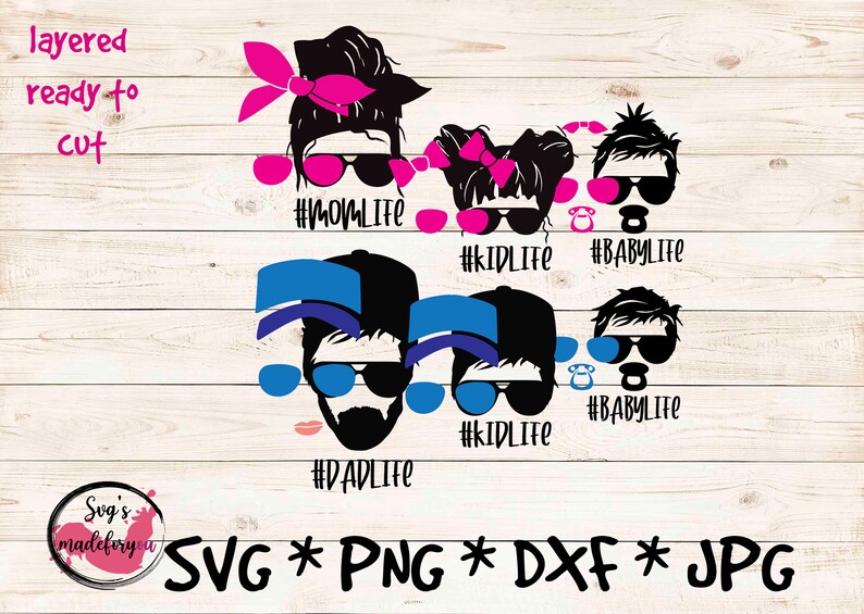 Download momlife dadlife kidlife babylife dad son svg Messy bun skull svg Cricut Silhouette momlife svg ...