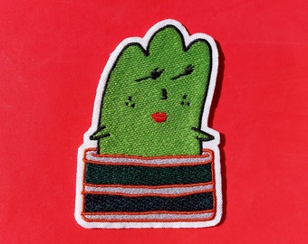 Sexy Kaktus, sexy Aufnäher, Stickerei, Applikation, selbstgemacht, lustig, lustig, helle Blumenpflanze