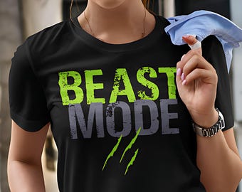 Beast Mode T-Shirt, Workout Gym Tee for Men & Women, Fitness Motivation Unisex Shirt, Athletic Graphic Tee, Trendy Gymwear Gift