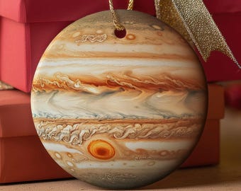 Jupiter Planet Ornament 2025, Space Galaxy Holiday Decoration, Astronomy Gift for Science Lovers, Celestial Christmas Tree Cosmic Home Decor