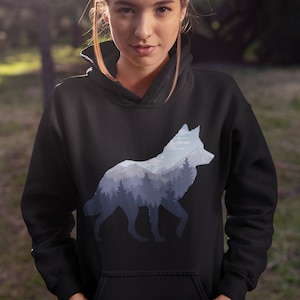 Lone Wolf Survives The Mountain Silhouette Art Unisex Shirt Hoodie