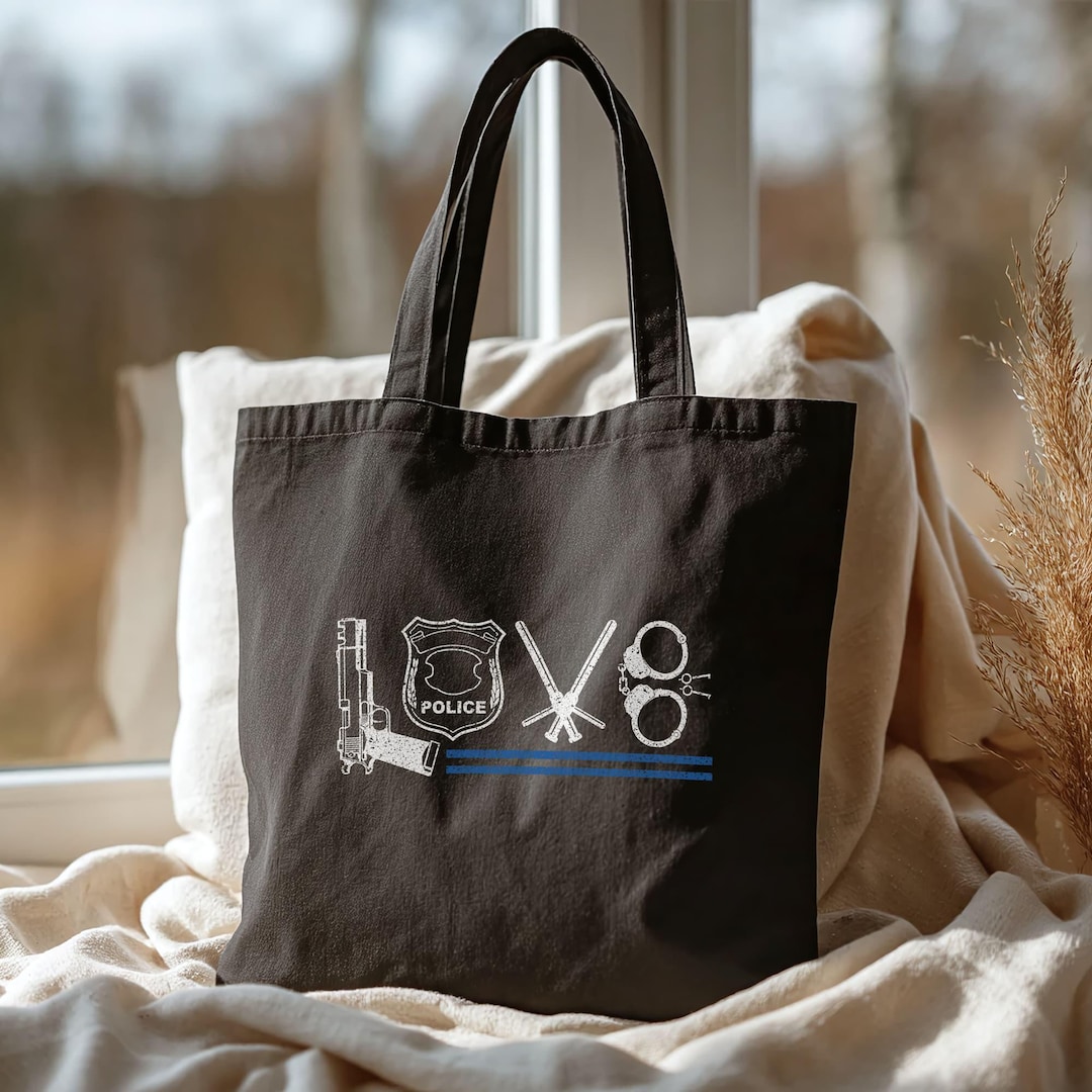Love Police Tote Bag, Law Enforcement Appreciation Cotton Canvas Bag ...