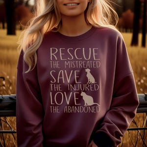 Rescue Save Love Animals Sweatshirt, Cute Animal Rescue Unisex Tee, Adopt Don&#39;t Shop Pet Lover Shirt Gift, Animal Shelter Awareness Sweater