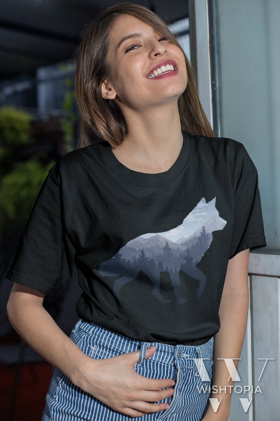 Lone Wolf Survives The Mountain Silhouette Art T-Shirt Lone Wolf Survives The Mountain Silhouette Art T-Shirt