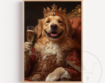 ルネッサンス・ゴールデン・レトリバーの肖像：面白い犬のアート