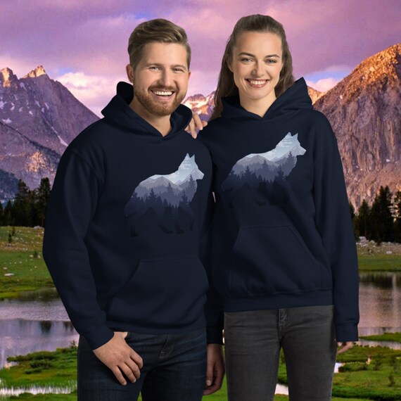 Lone Wolf Survives the Mountain Silhouette Art Unisex Shirt