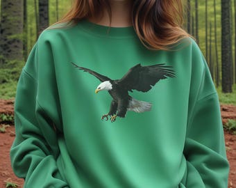 Weißkopfseeadler Sweatshirt, stolzer amerikanischer Adler Unisex Sweatshirt, fliegender Adler der USA, Philly Fußballfan-Pullover, Buntstift-Spieltag-Vogel-Shirt