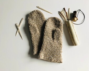 Guantes Naalbinding para recreación histórica: vikingo medieval, ruso, eslavo