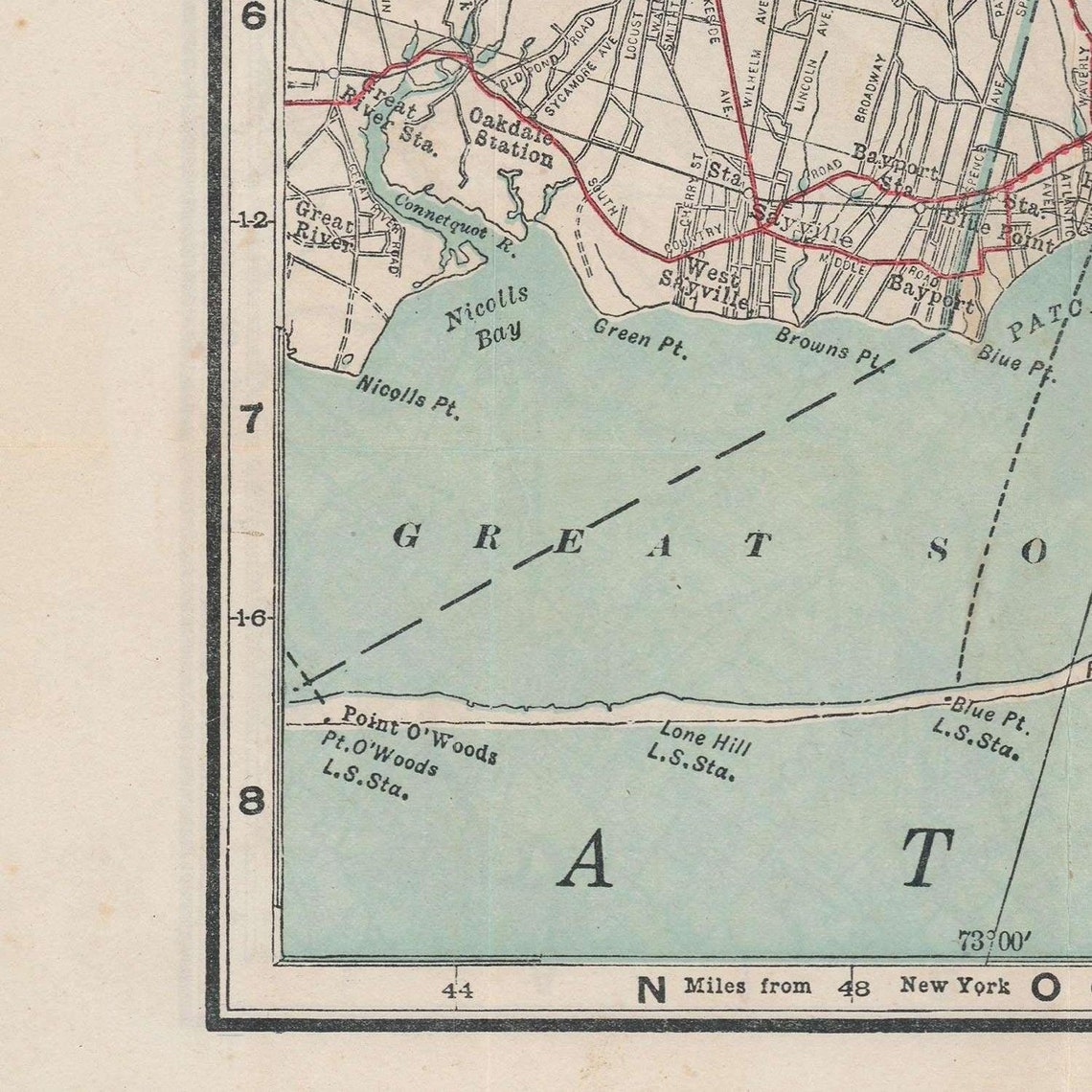 Old Map of Long Island 1914 Fine Reproduction Large Map - Etsy