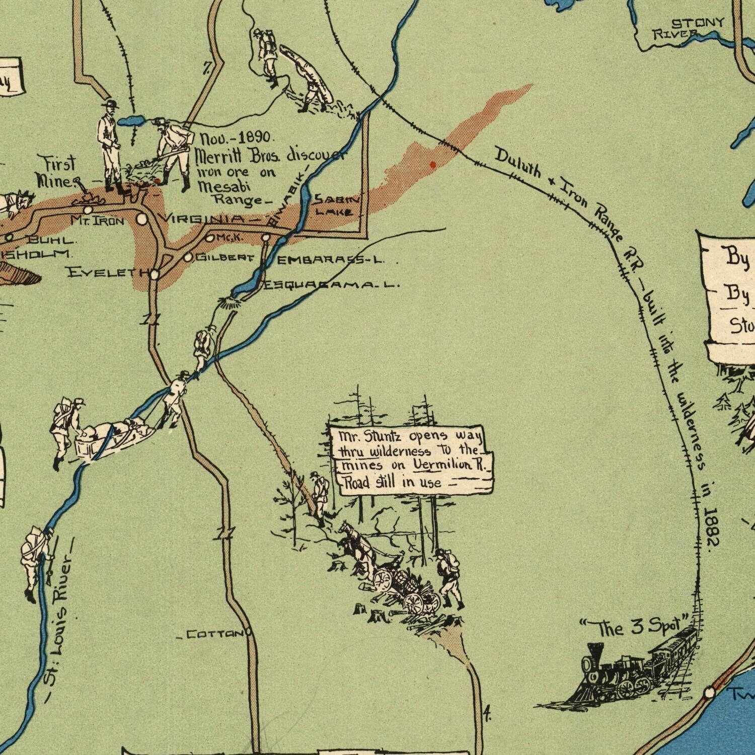 Old Map of the Arrowhead Minnesota 1935 Antique Rare Fine Etsy