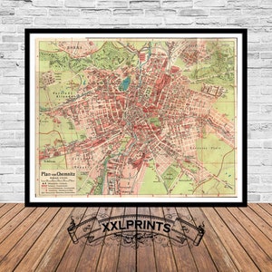 Antique Chemnitz Germany Map Print, 1913, Fine Art Reproduction