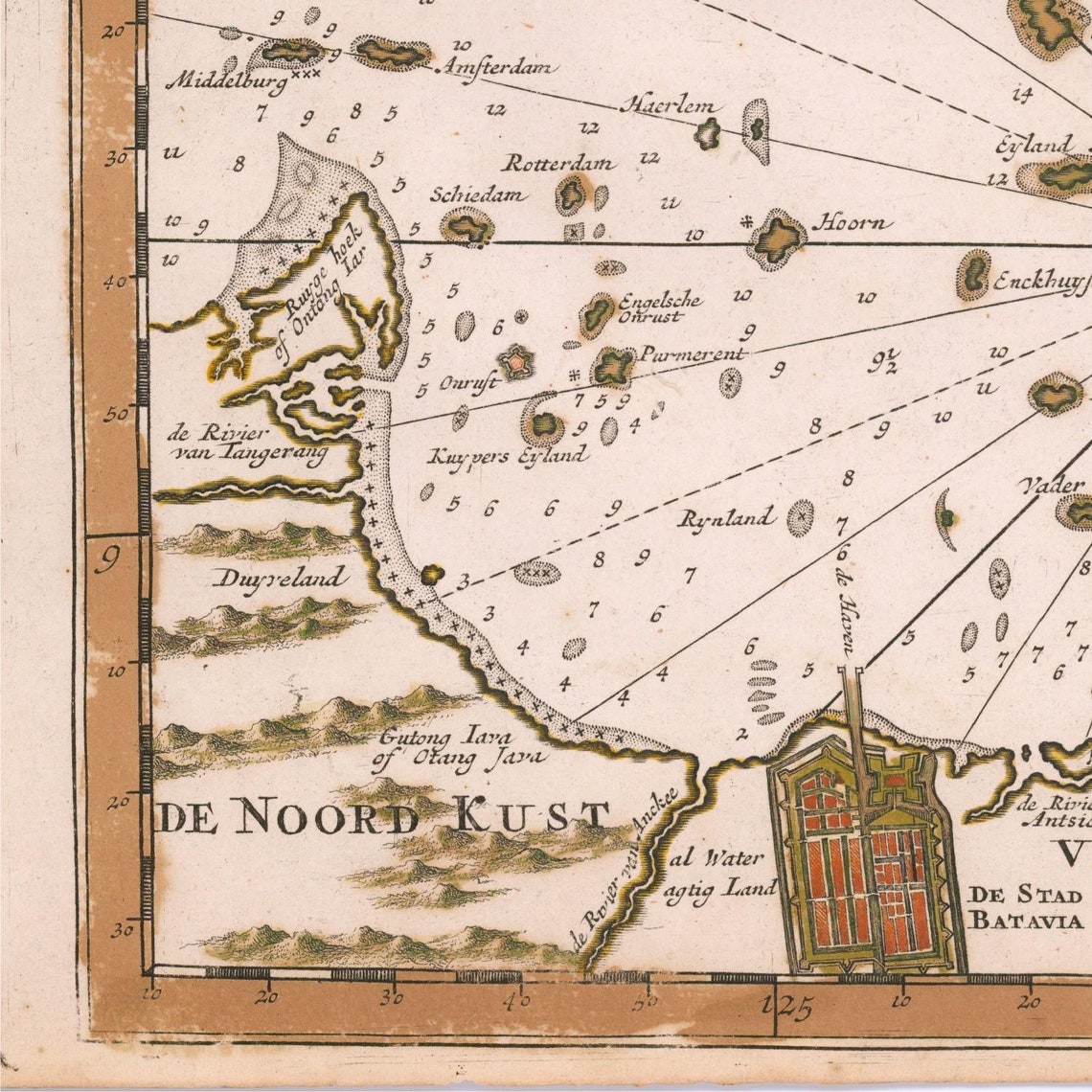 Old Map of Java Sea Chart 1753 Very Rare Map Antique Map - Etsy