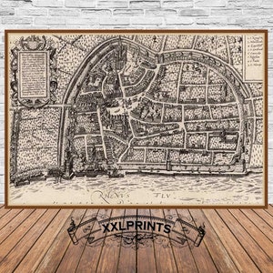 Ancient map of Bonn, 1588, very rare map, fine reproduction, fine art print, antique decor