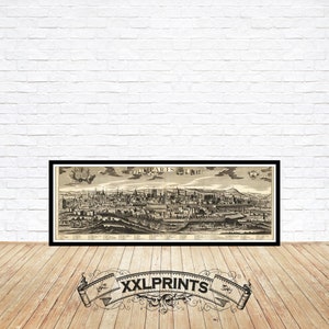 Alte Karte von Paris, 1755, aus der Vogelperspektive, feine Reproduktion, große Karte, Fine Art Print, antikes Dekor, Oversize-Kartendruck