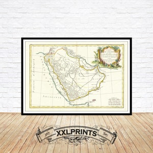 Old map of Arabia, 1771, beautiful map, fine reproduction, large map, fine art print, oversize map print