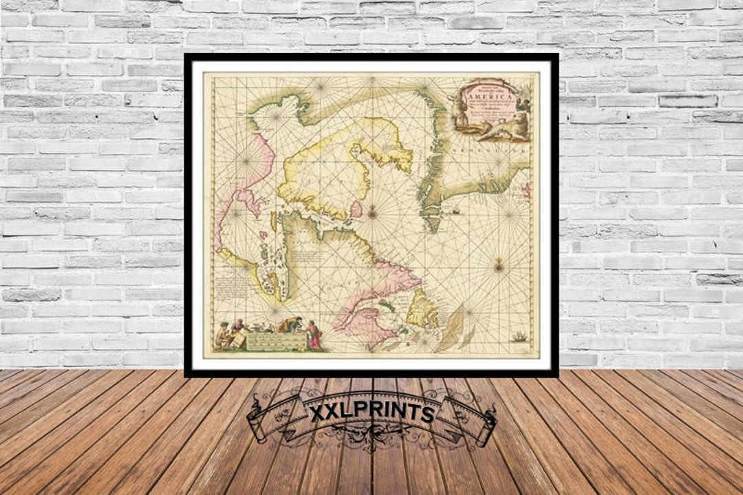 Old Map of Hudson Bay and Arctic Canada 1681 Rare Map Fine - Etsy