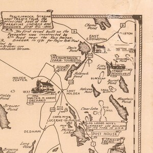 Old Map of Penobscot Bay, Maine, 1940, Pictorial Map, Fine Reproduction, Large Map, Fine Art ...