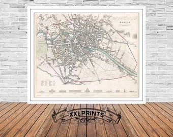 Antique Berlin Map Print: 1833 City Plan Fine Art Reproduction