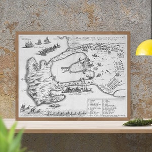 Orbetello Italy Map Print: 1646 Vintage Fine Art Reproduction