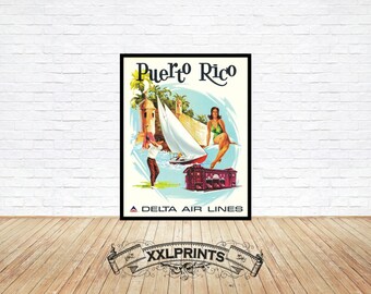 Puerto Rico Vintage Travel Poster: 19th Century Fine Art Print