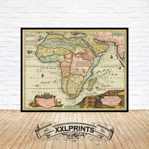 Ancient Africa Map Print: 1700s Fine Art Reproduction