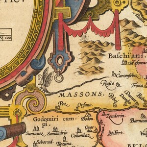 Antica mappa di Valacchia, Moldavia, Tracia, 1603, mappa molto rara