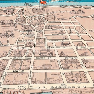 Old Pictorial Map of Hamilton, Bermuda, 19th Century Map, Fine Reproduction, Large Map, Fine Art ...