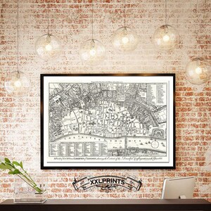 Antique map of London, 1772, old map, very rare, fine reproduction, vintage decor, fine art print