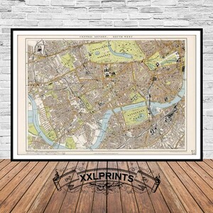 Alte Karte von Central London, South West, 1904,seltene Karte,antike Karte,feine Reproduktion,große Karte,fine art Druck, antikes Dekor, Oversize Kartendruck