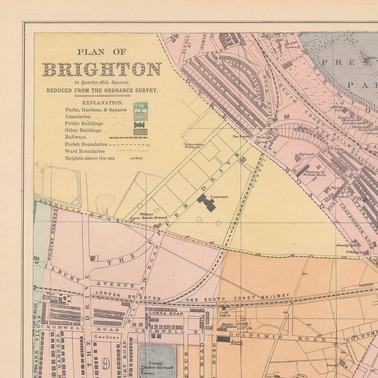 Old Map of Brighton 1900 City Plan Rareantique United Etsy