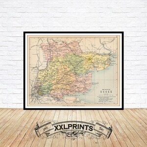 Essex Map Print: 1895 Antique United Kingdom County Reproduction