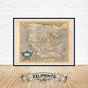 1613 Map of Macedonia & Achaia: Rare Ancient Fine Art Print